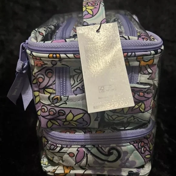 Vera Bradley 3 Pc Cosmetic Cases Set Organizer Makeup Bag - Picture 3 of 5